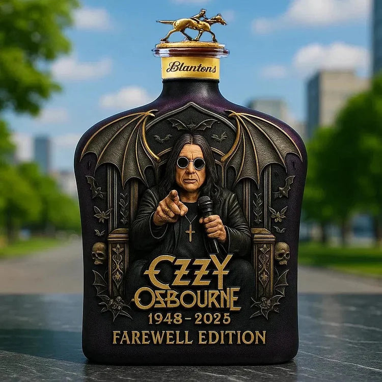 Limited Edition Whiskey Decanter with Ozzy Osbourne Relief - 5