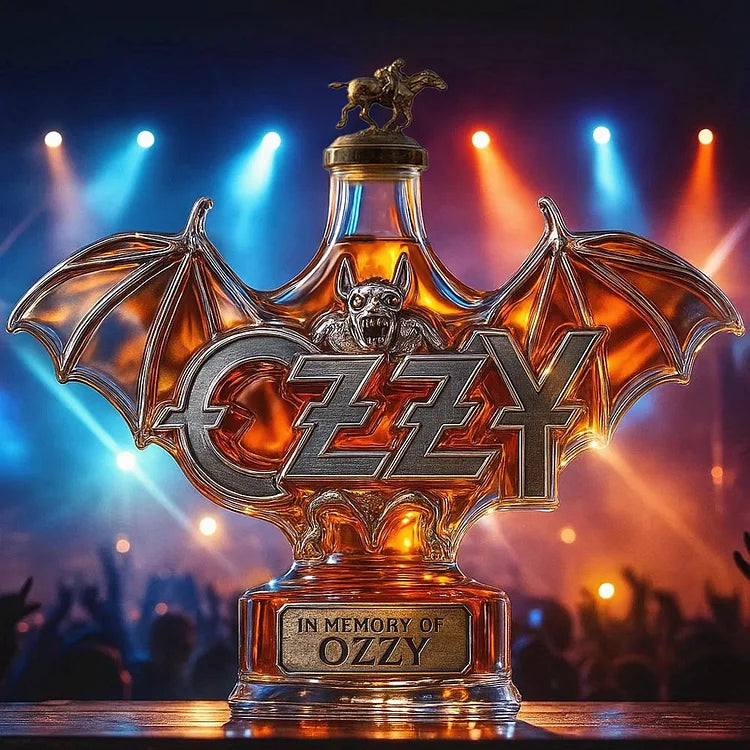 In Memory of Ozzy Osbourne Whiskey Bottle
