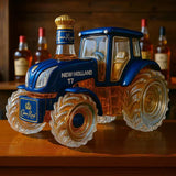 Classic whiskey bottle in the shape of a New Holland T7 tractor