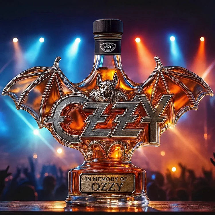 In Memory of Ozzy Osbourne Whiskey Bottle